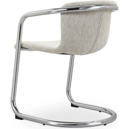 Freeman Chrome Frame Dining Chair Blended (Set of 2) by Moe's Home Collection in blended cream. Made from upholstery: 100% polyester fibre, chrome iron frame, plywood, foam cushioning in a modern style.