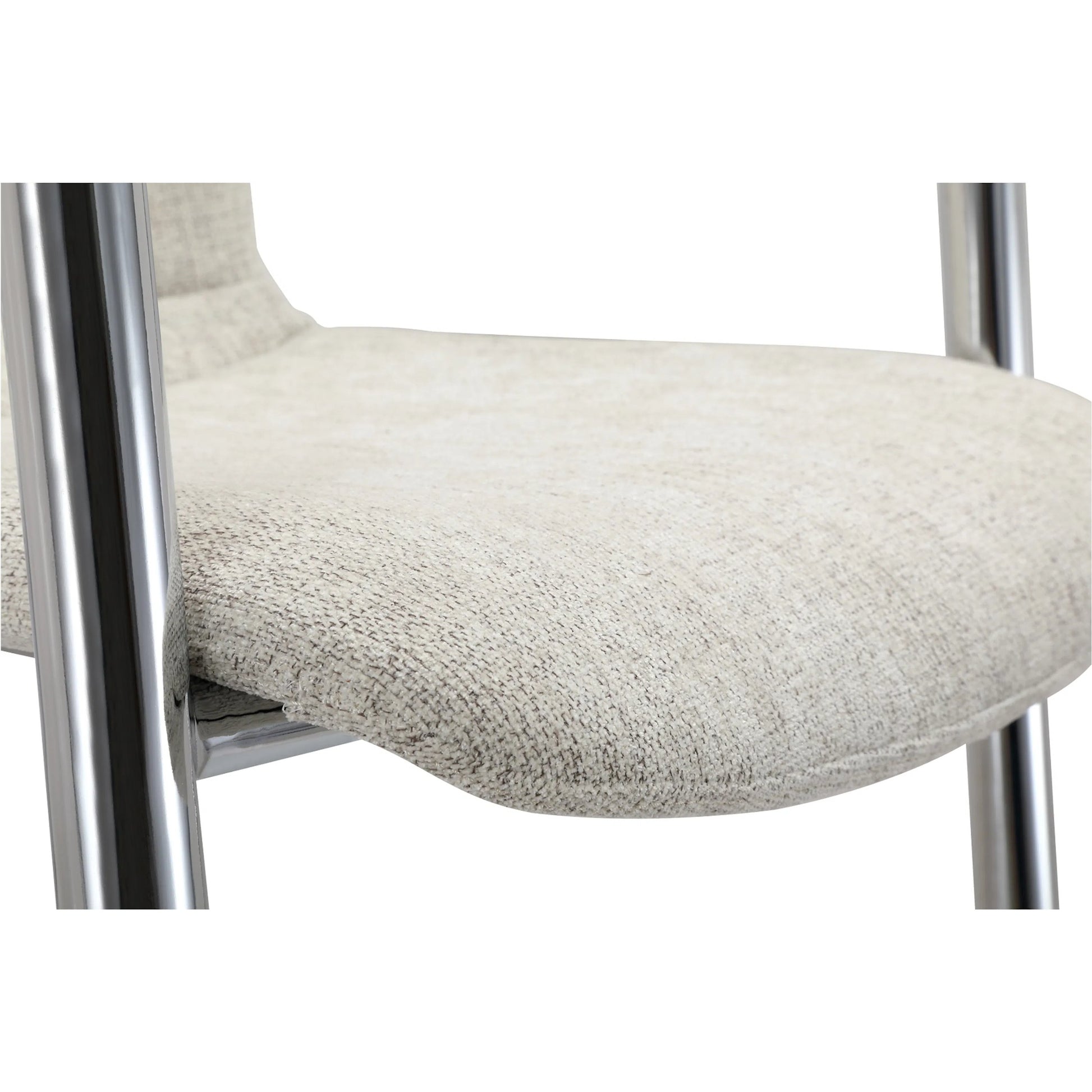 Freeman Chrome Frame Dining Chair Blended (Set of 2) by Moe's Home Collection in blended cream. Made from upholstery: 100% polyester fibre, chrome iron frame, plywood, foam cushioning in a modern style.