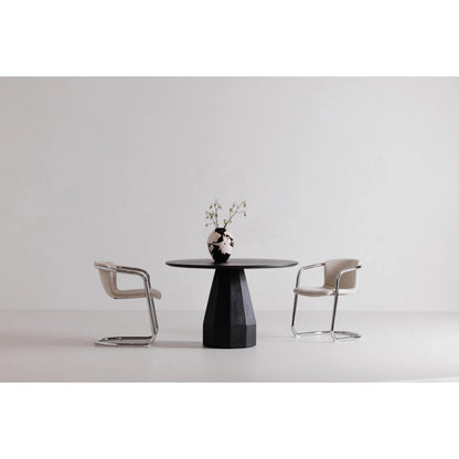 Freeman Chrome Frame Dining Chair Blended (Set of 2) by Moe's Home Collection in blended cream. Made from upholstery: 100% polyester fibre, chrome iron frame, plywood, foam cushioning in a modern style.