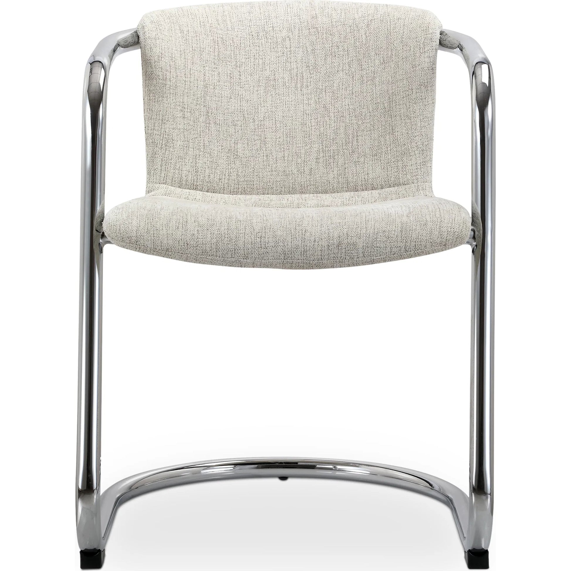 Freeman Chrome Frame Dining Chair Blended (Set of 2) by Moe's Home Collection in blended cream. Made from upholstery: 100% polyester fibre, chrome iron frame, plywood, foam cushioning in a modern style.