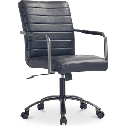 Roy Office Chair by Moe's Home Collection in na. Made from top grain leather, iron base, foam, plywood in a traditional style.