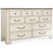 Americana 11-Drawer Dresser by Hooker Furniture. Made from oak veneers and cedar veneers with solid-wood edge top in a cottage & farmhouse style.