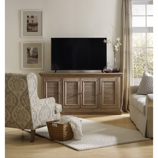 Entertainment Console by Hooker Furniture. Made from mango solids in a traditional style.