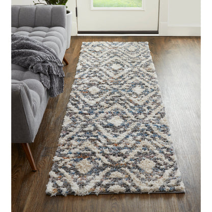 Mynka Transitional Diamond Rug - 39IAF by Feizy in ivory, gray, taupe. Made from polyester in a unique style.