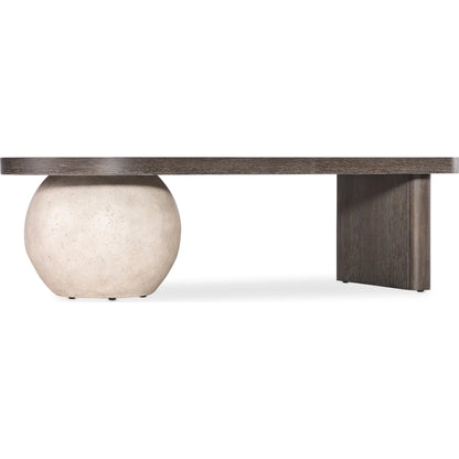 Commerce and Market Gibbons Cocktail Bench by Hooker Furniture in dark wood and oak. Made from unique in a unique style.