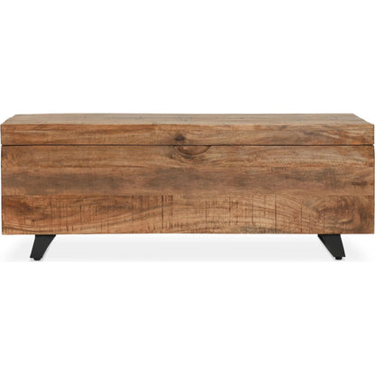 Axis Storage Trunk by Kosas Home. Made from mango wood top, iron legs in a modern style.