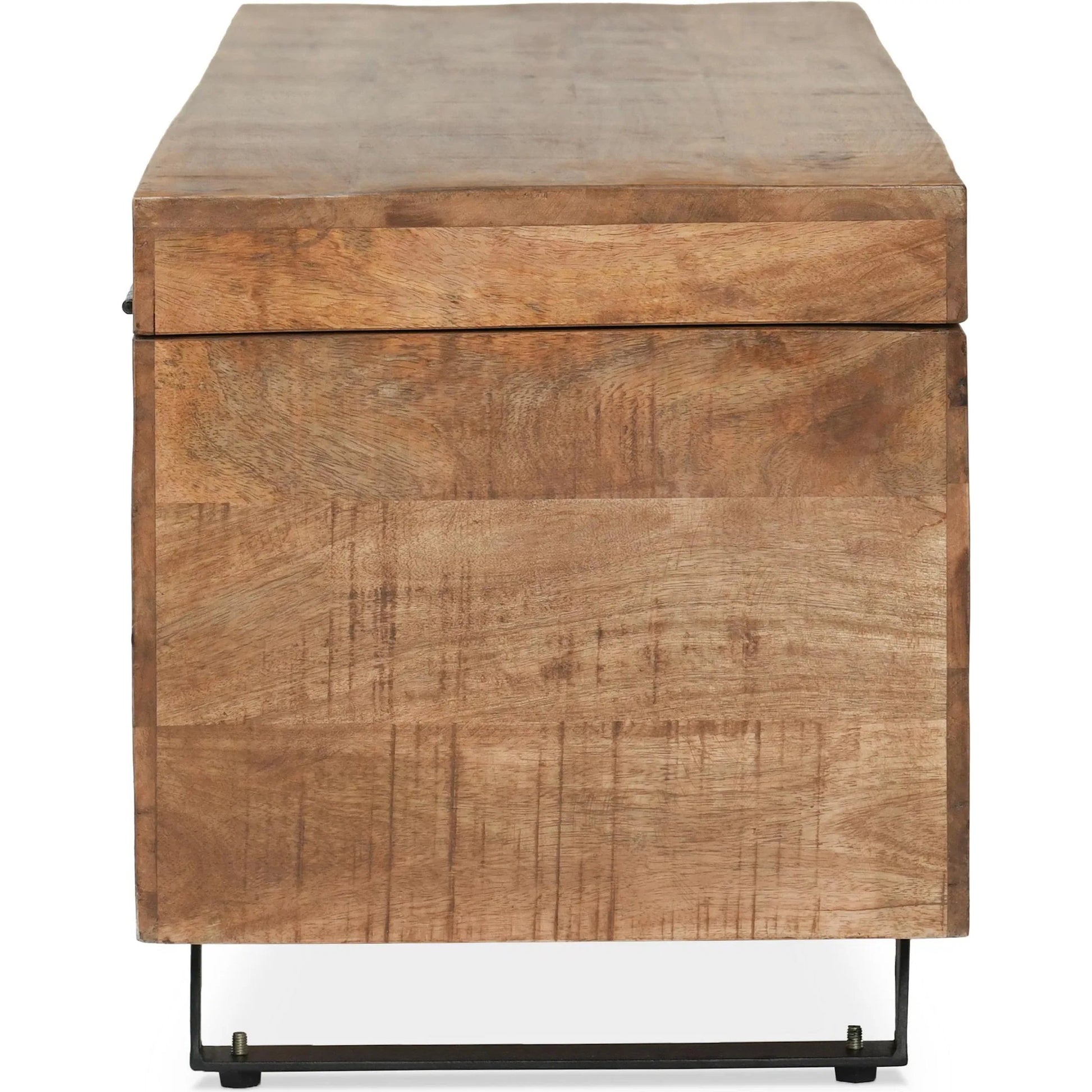 Axis Storage Trunk by Kosas Home. Made from mango wood top, iron legs in a modern style.