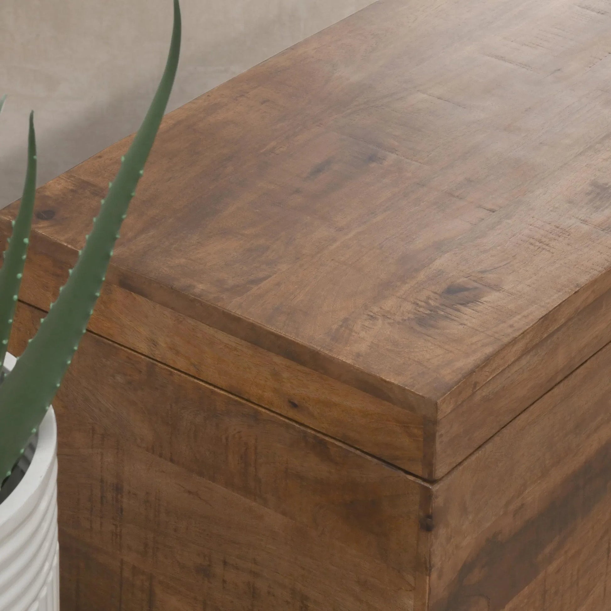 Axis Storage Trunk by Kosas Home. Made from mango wood top, iron legs in a modern style.