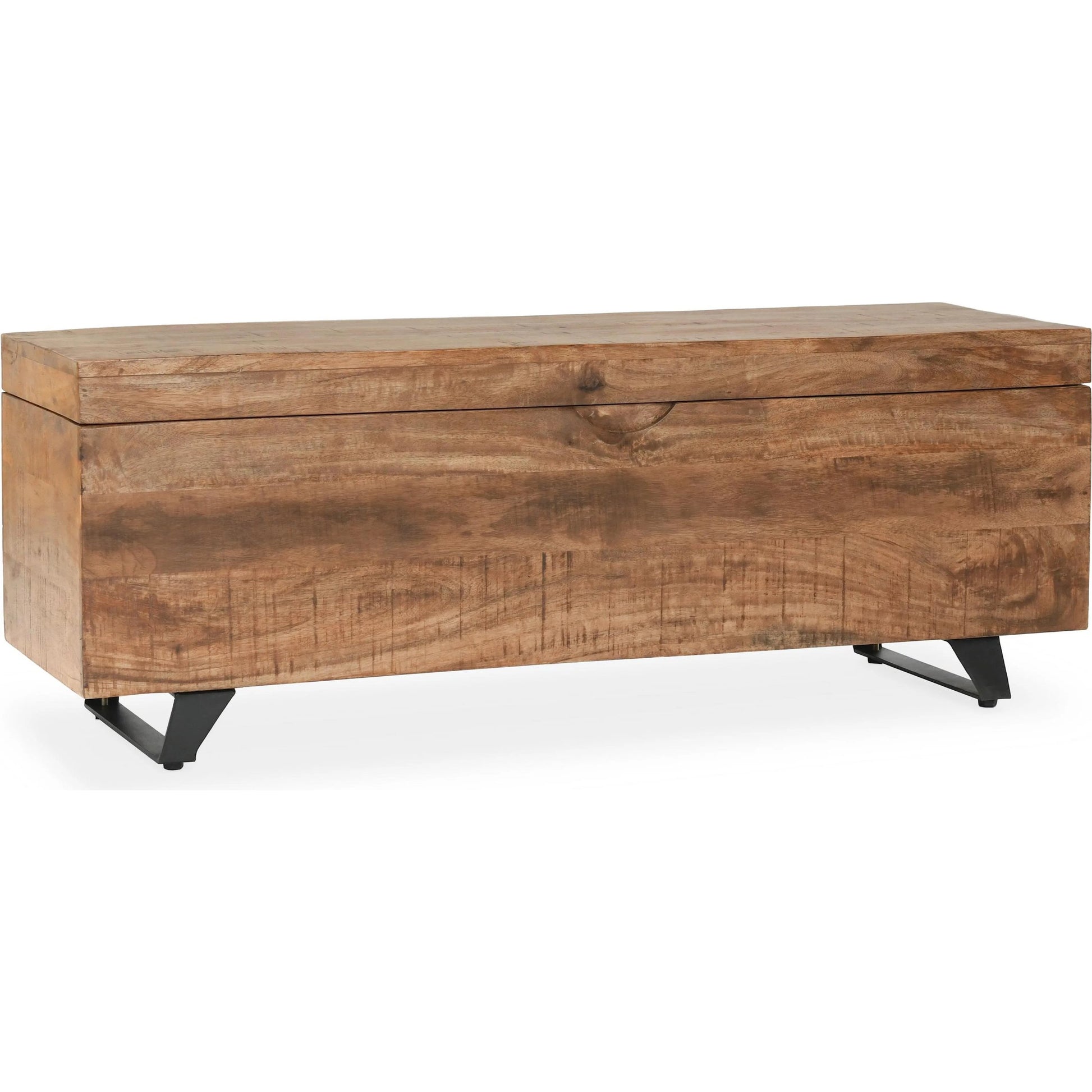 Axis Storage Trunk by Kosas Home. Made from mango wood top, iron legs in a modern style.