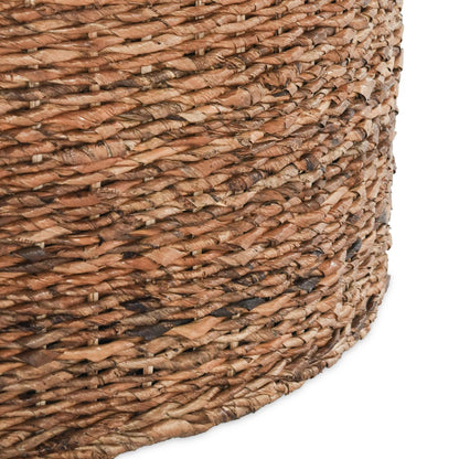 Ira Round Rattan Coffee Table by Kosas Home. Made from rattan abaca in a coastal style.