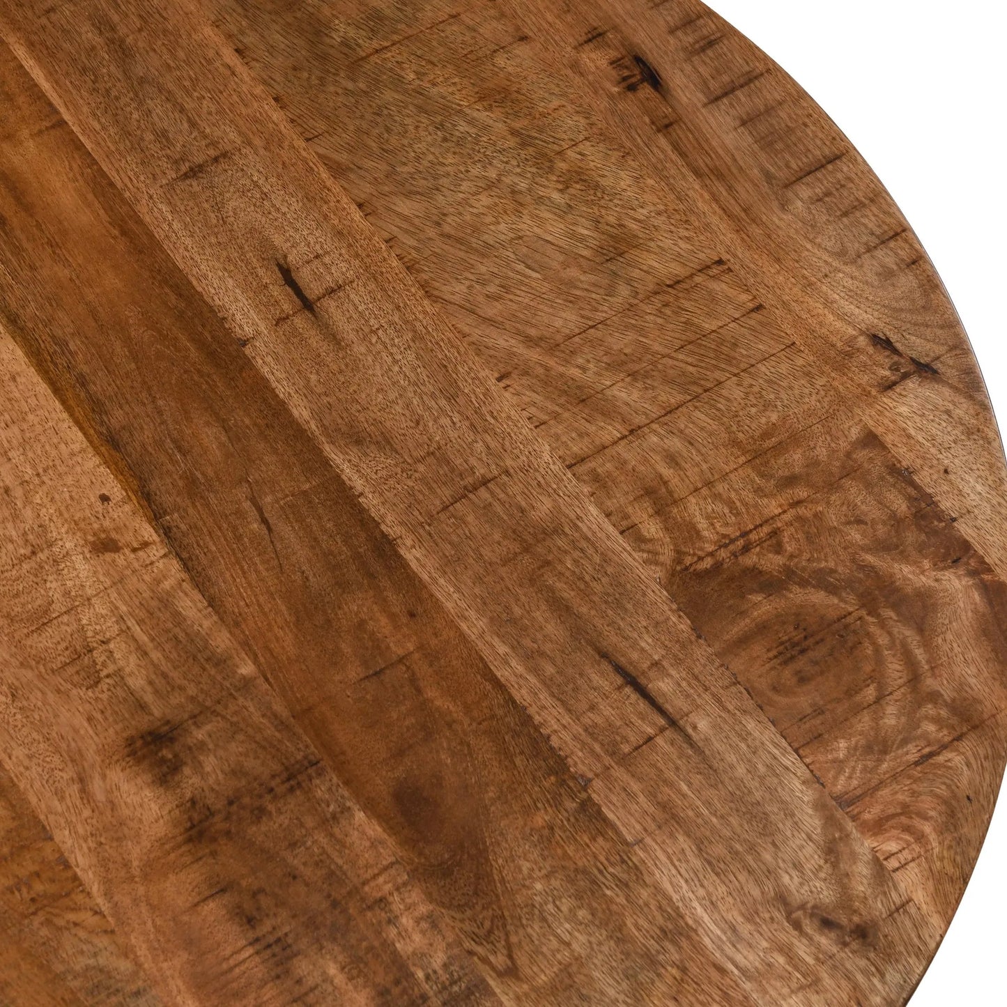 004 SR-897678 | Closeup | Chester Coffee Table by Kosas Home in chestnut brown top, black finish base. Made from mango wood top, iron base in a modern style.