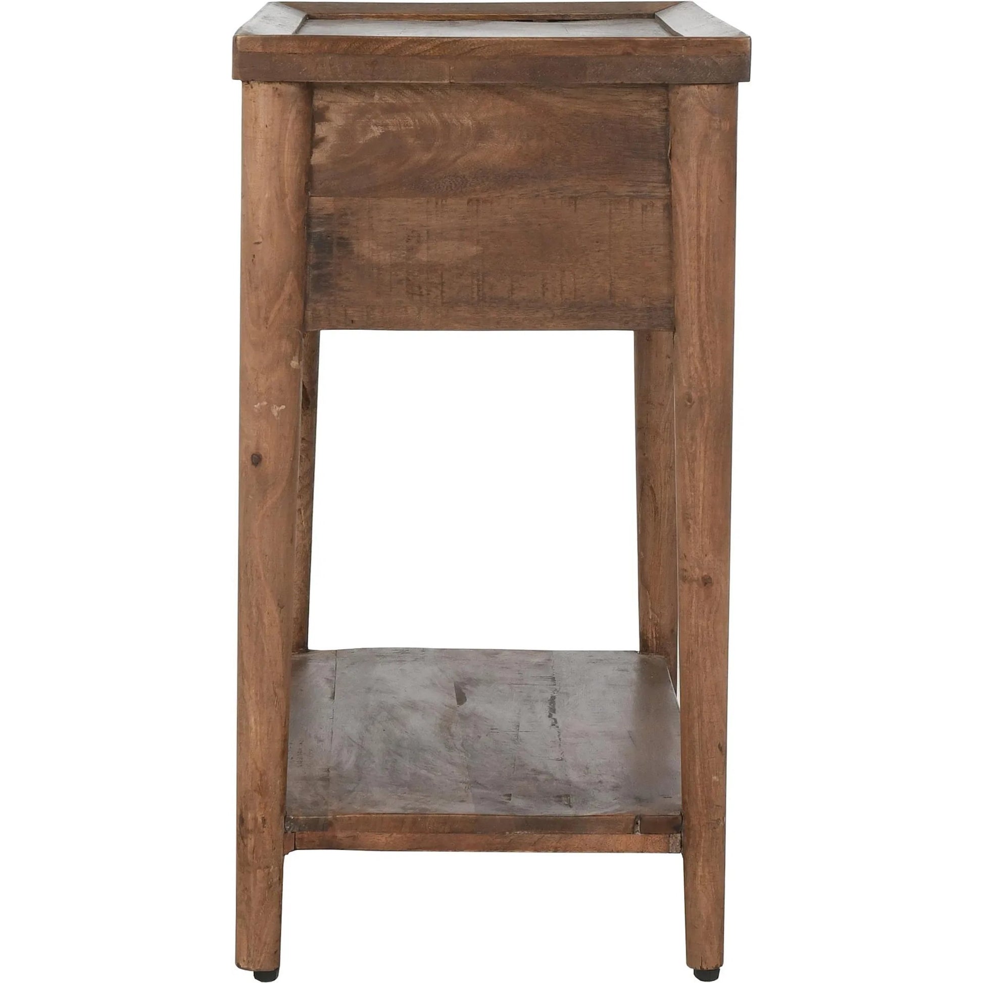 Ciaria 1 Drawer End Table by Kosas Home in medium brown. Made from mango wood in a modern style.