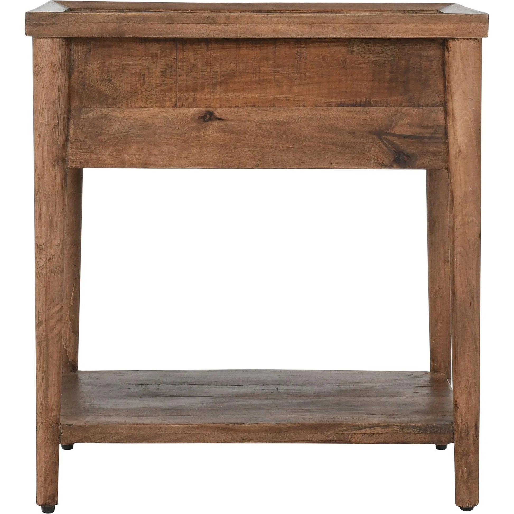 Ciaria 1 Drawer End Table by Kosas Home in medium brown. Made from mango wood in a modern style.