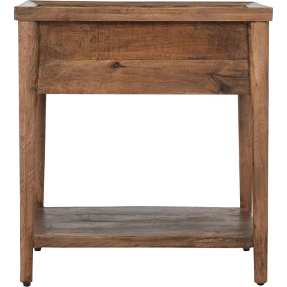 Ciaria 1 Drawer End Table by Kosas Home in medium brown. Made from mango wood in a modern style.