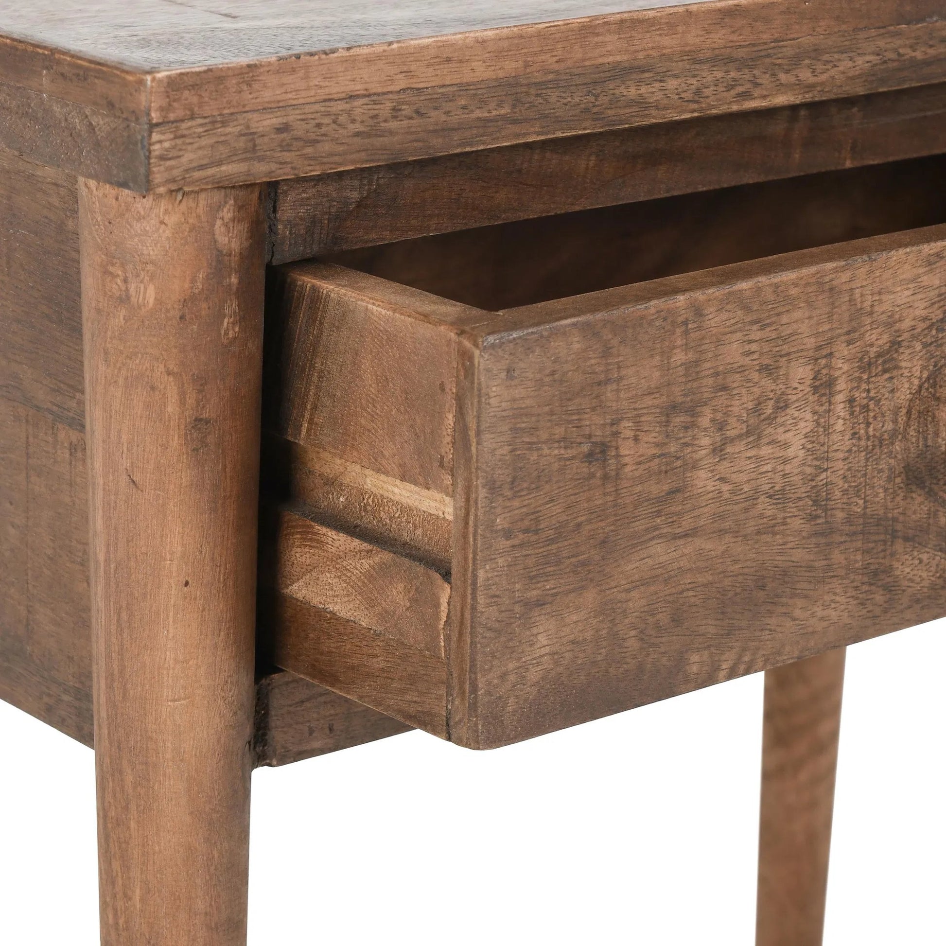 Ciaria 1 Drawer End Table by Kosas Home in medium brown. Made from mango wood in a modern style.