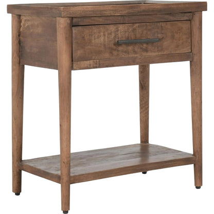 Ciaria 1 Drawer End Table by Kosas Home in medium brown. Made from mango wood in a modern style.