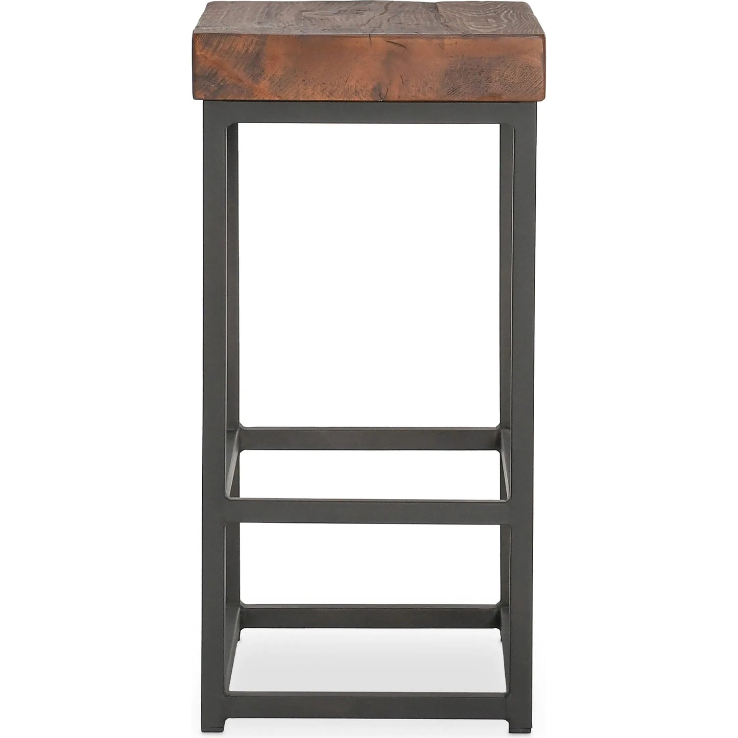 003 SR-897781 | Additional Silo | Porter Counter Stool by Kosas Home in rustic mahogany. Made from reclaimed pine top, iron legs in a modern style.