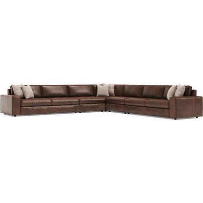 Nest 5-PIECE Leather Sectional by Bernhardt in brown. Made from leather in a unique style.