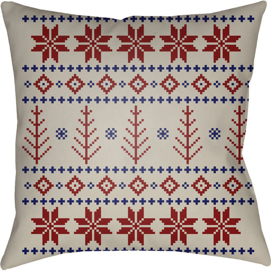 Fair Isle III Pillow - 26187 by Livabliss. Made from front: 100% polyester, back: 100% polyester in a traditional style.