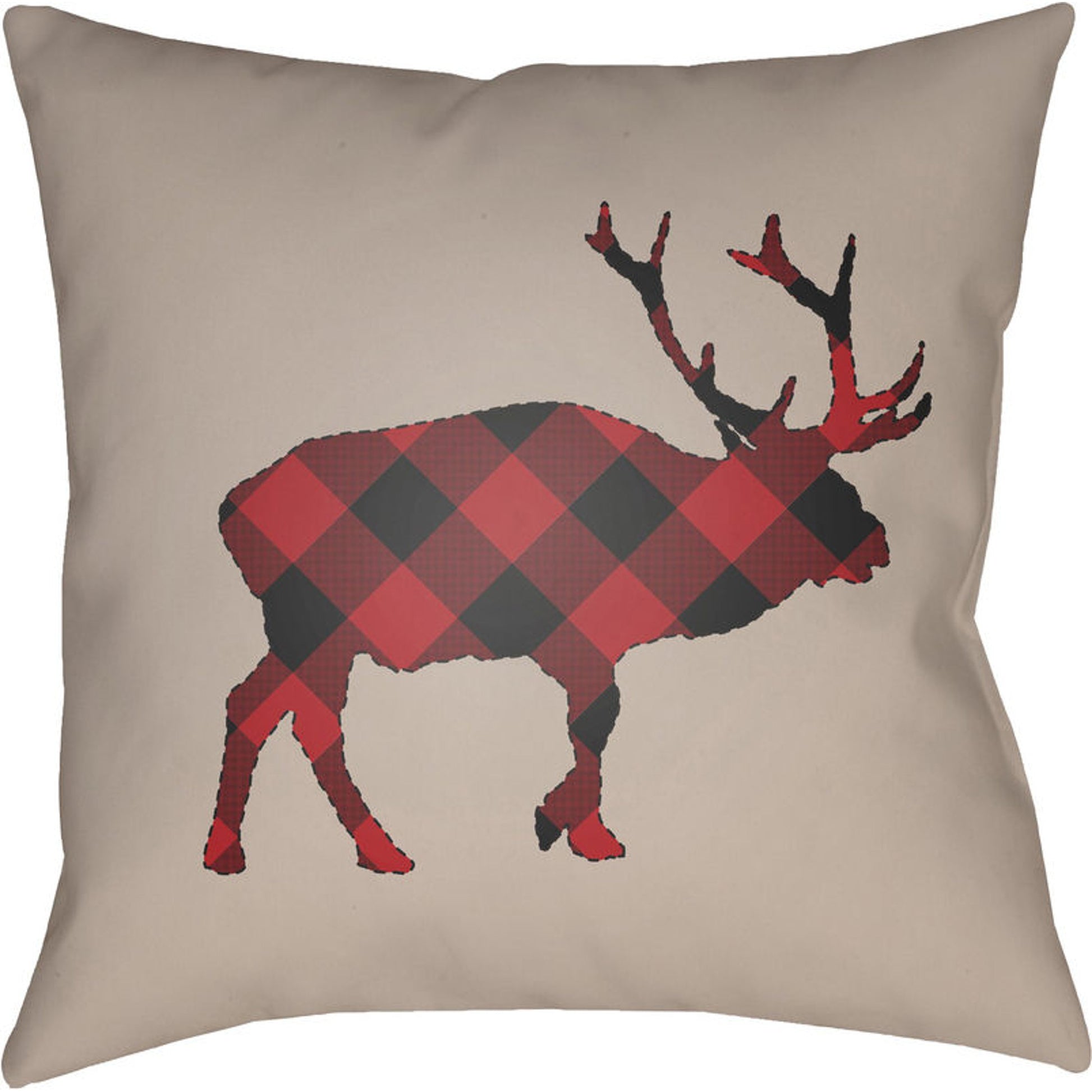 Buffalo Indoor/Outdoor Pillow by Livabliss. Made from front: 100% polyester, back: 100% polyester in a rustic style.
