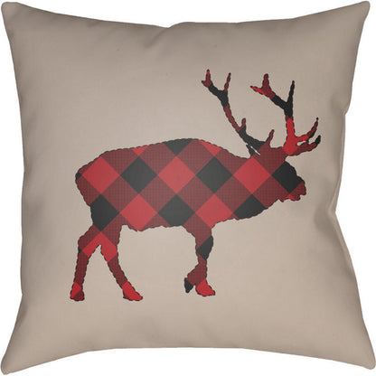 Buffalo Indoor/Outdoor Pillow by Livabliss. Made from front: 100% polyester, back: 100% polyester in a rustic style.