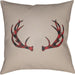 Antlers Pillow - 22570 by Livabliss. Made from front: 100% polyester, back: 100% polyester in a rustic style.