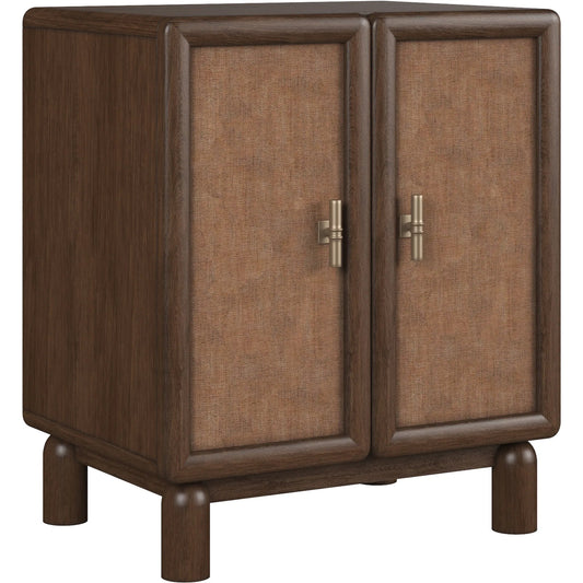 Verge Door Nightstand by A.R.T. Furniture in handcrated walnut. Made from poplar solids, flat cut walnut veneers in a unique style.