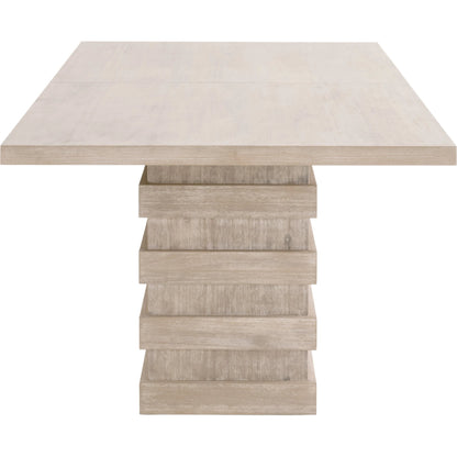 Plaza Dining Table by Essentials For Living in natural gray acacia. Made from solid acacia wood, acacia veneer, mdf, solid rubberwood, metal in a modern style.