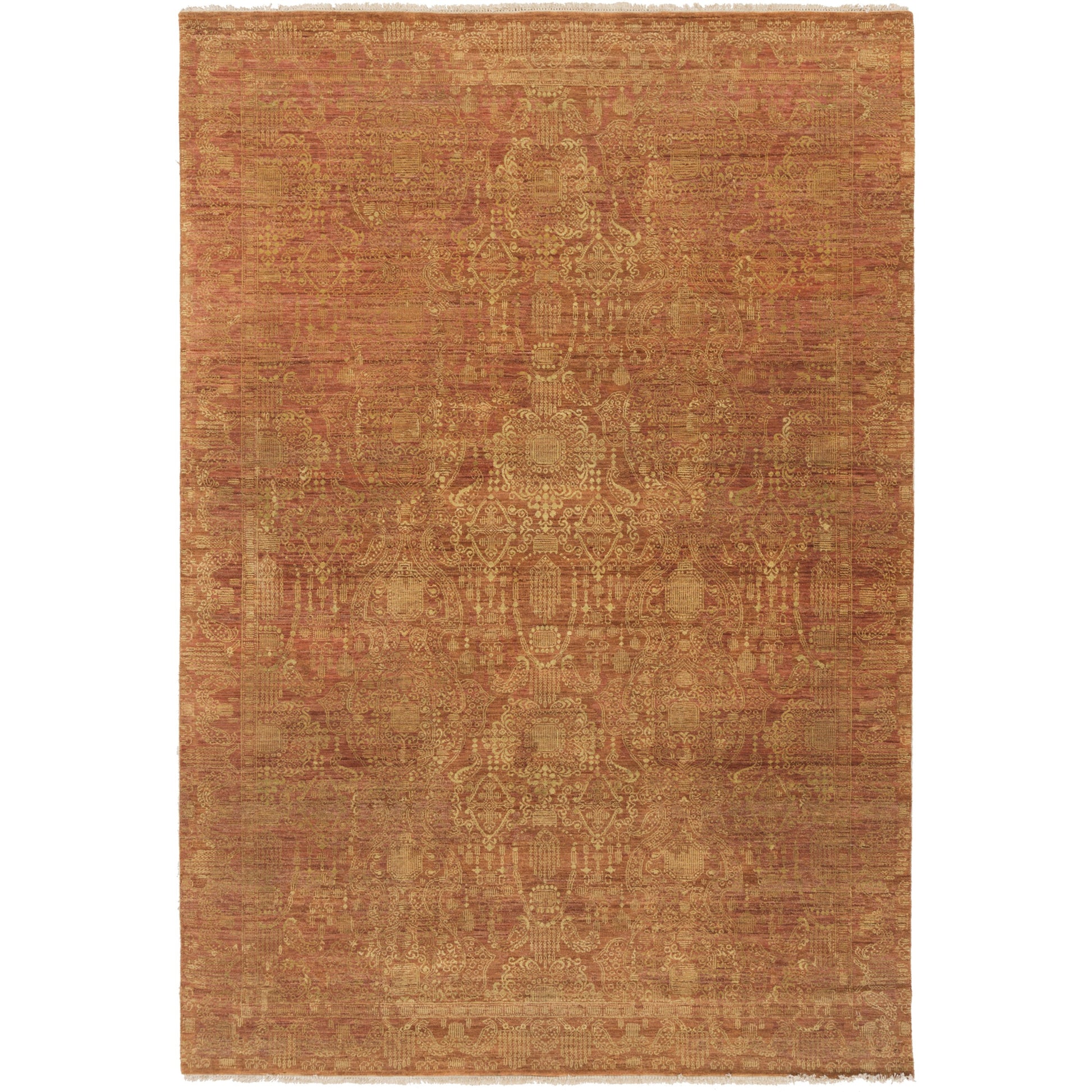 Palace PLC-1002 Rug by Surya in tan, rust. Made from 100% wool in a unique style.