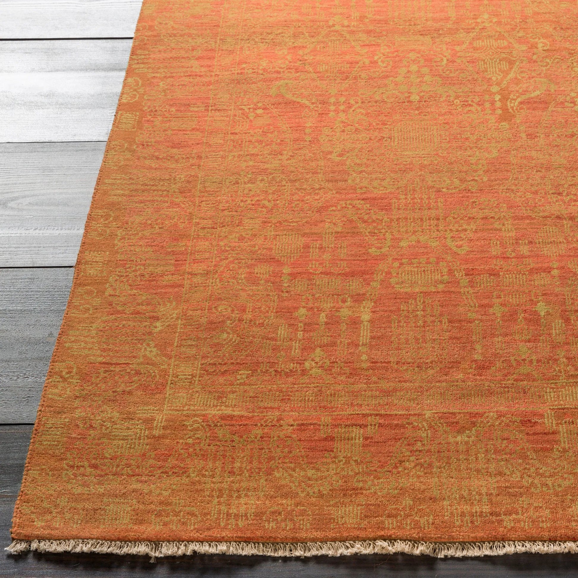 Palace PLC-1002 Rug by Surya in tan, rust. Made from 100% wool in a unique style.