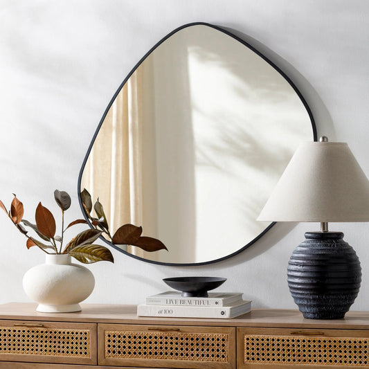 Pebble Mirror by Livabliss. Made from frame: metal in a modern style.