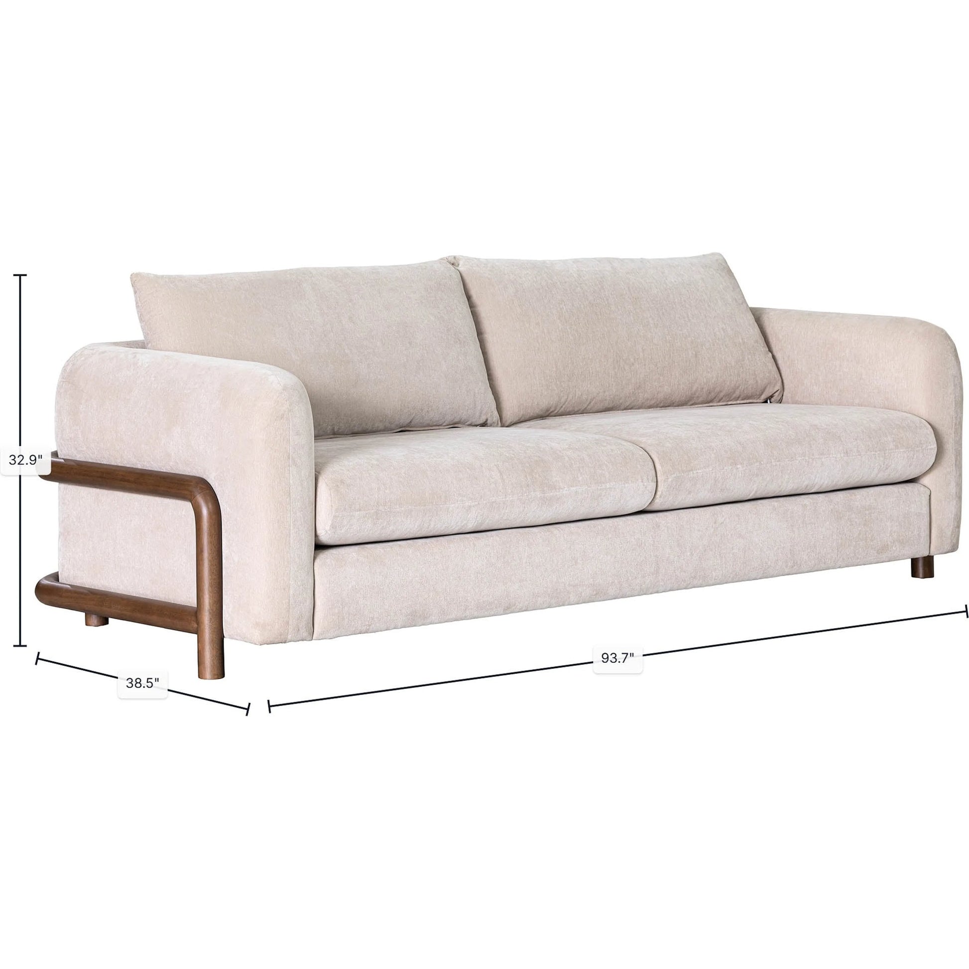 Parallel Sofa by LH Imports in beige, sand. Made from hardwood, plywood, foam, polyester fibre, polyester, rubberwood in a unique style.