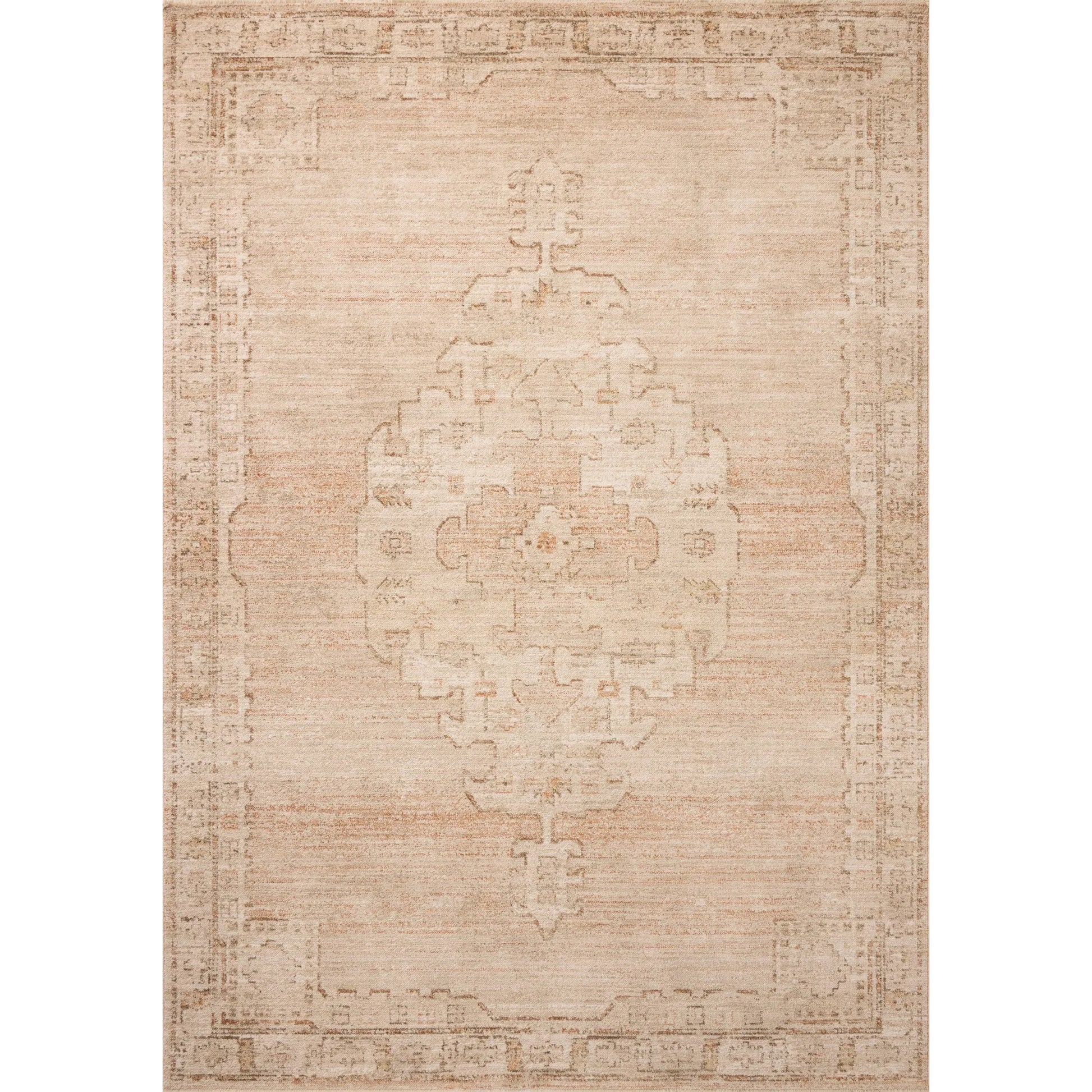 Palma PLM-02 Rug by Chris Loves Julia x Loloi in spice, natural. Made from 100% space dyed polyester in a unique s