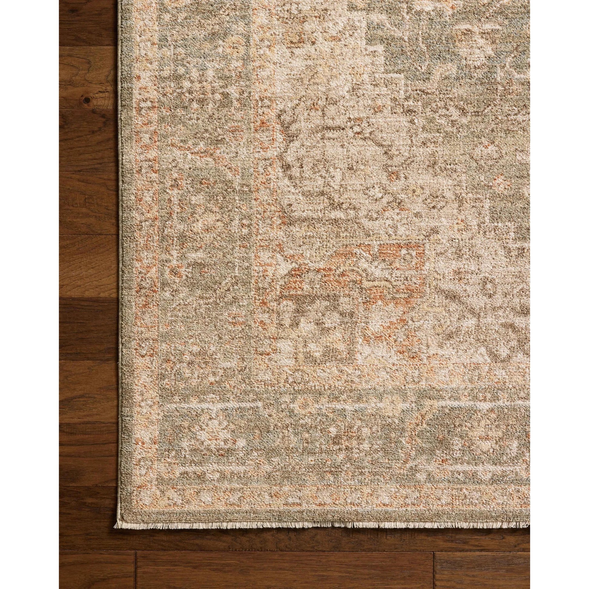 Palma PLM-08 Rug by Chris Loves Julia x Loloi in olive, spice. Made from 100% space dyed polyester in a unique style.