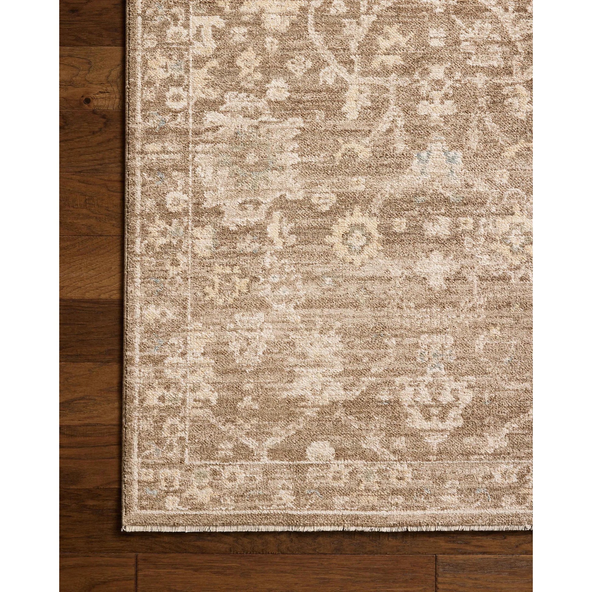 Palma PLM-09 Rug by Chris Loves Julia x Loloi in brown, earth. Made from 100% space dyed polyester in a unique style.