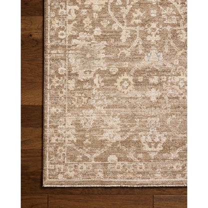 Palma PLM-09 Rug by Chris Loves Julia x Loloi in brown, earth. Made from 100% space dyed polyester in a unique style.