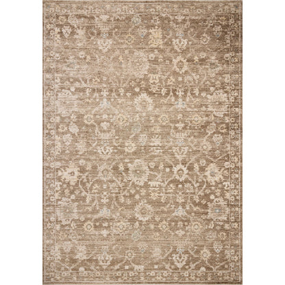 Palma PLM-09 Rug by Chris Loves Julia x Loloi in brown, earth. Made from 100% space dyed polyester in a unique sty