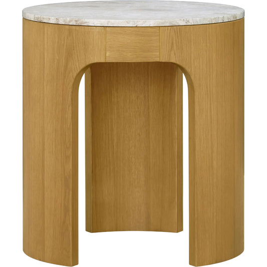 Planar End Table by Surya in natural, cream. Made from marble, oak veneer, plywood in a transitional style.