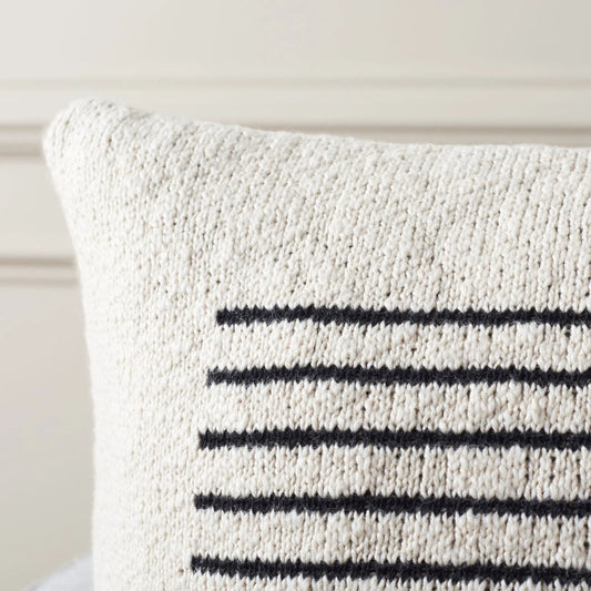 Edmonson Lumbar Pillow by HedgeApple Essentials in ivory, black. Made from unique in a unique style.
