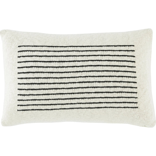 Edmonson Lumbar Pillow by HedgeApple Essentials in ivory, black. Made from unique in a unique style.