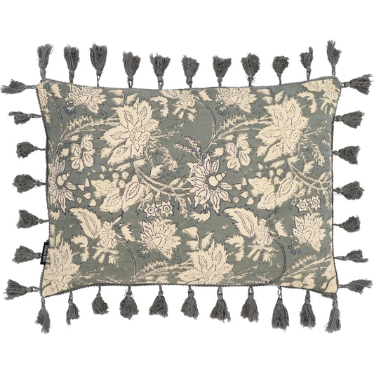 Guelph Lumbar Pillow by HedgeApple Essentials in blue gray. Made from 100% cotton in a unique style.