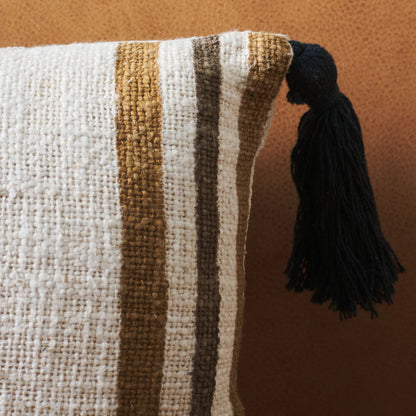 Bienville Bolster Pillow by HedgeApple Essentials in brown, camel. Made from cotton, polyester, polyfiller in a modern style.