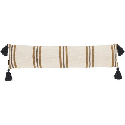 Bienville Bolster Pillow by HedgeApple Essentials in brown, camel. Made from cotton, polyester, polyfiller in a modern style.