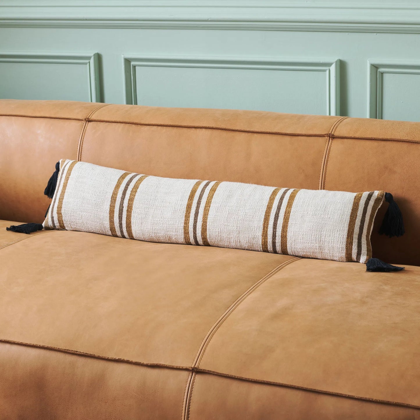 003 SI-2372765 | Lifestyle | Bienville Bolster Pillow by HedgeApple Essentials in brown, camel. Made from cotton, polyester, polyfiller in a modern style.