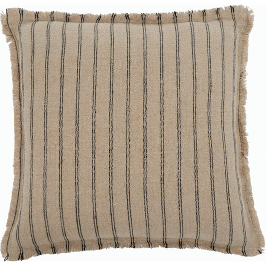 Clare Pillow by HedgeApple Essentials in natural, black. Made from linen, zipper, 100% virgin quality vacuum packed filler in a modern style.