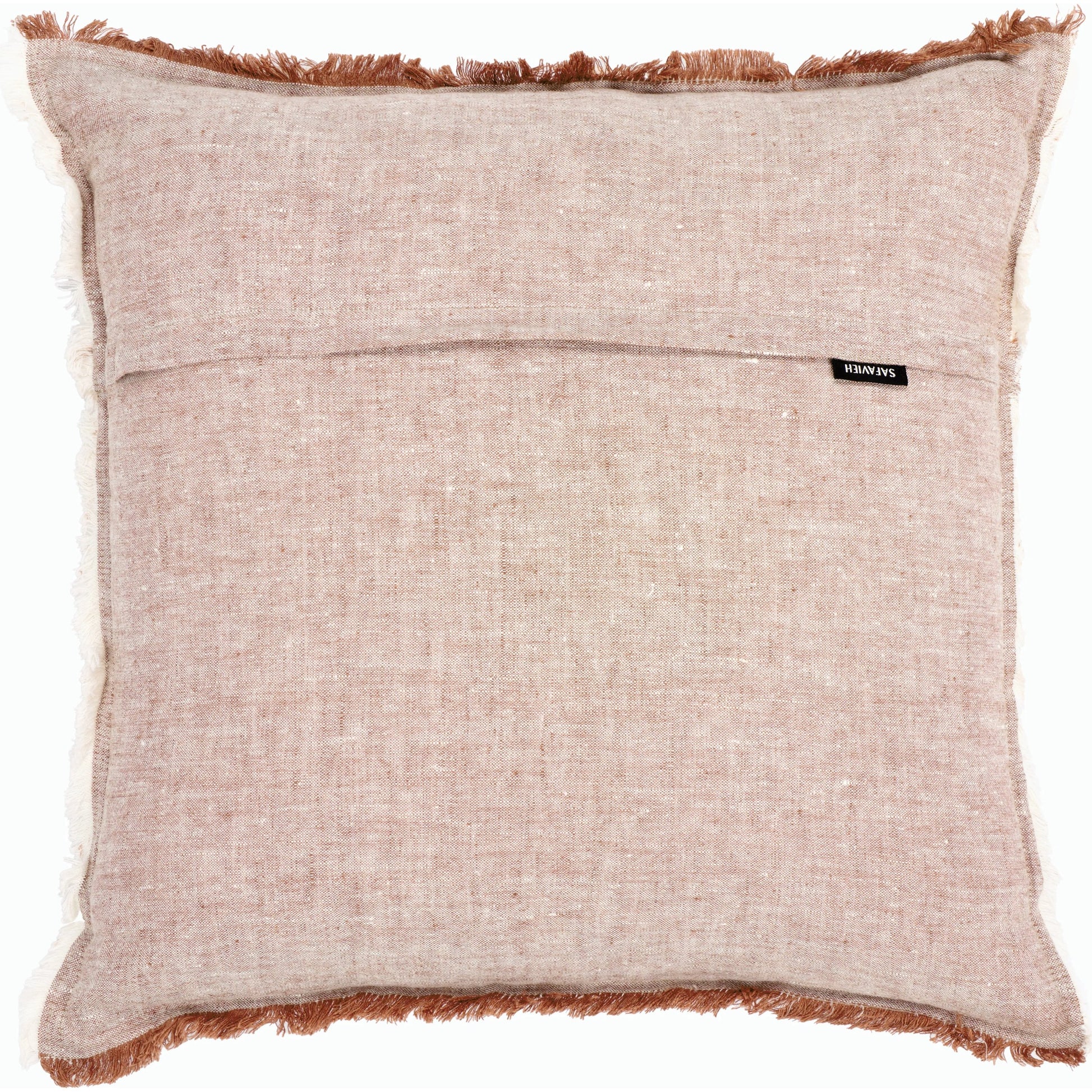 Grand Pillow by HedgeApple Essentials in blush, white. Made from linen, zipper, 100% virgin quality vacuum packed filler in a modern style.