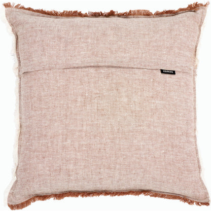 Grand Pillow by HedgeApple Essentials in blush, white. Made from linen, zipper, 100% virgin quality vacuum packed filler in a modern style.