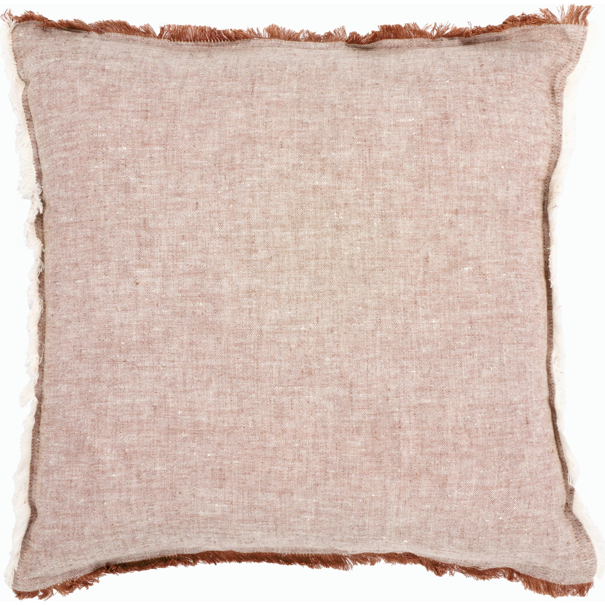 Grand Pillow by HedgeApple Essentials in blush, white. Made from linen, zipper, 100% virgin quality vacuum packed filler in a modern style.