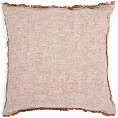 Grand Pillow by HedgeApple Essentials in blush, white. Made from linen, zipper, 100% virgin quality vacuum packed filler in a modern style.
