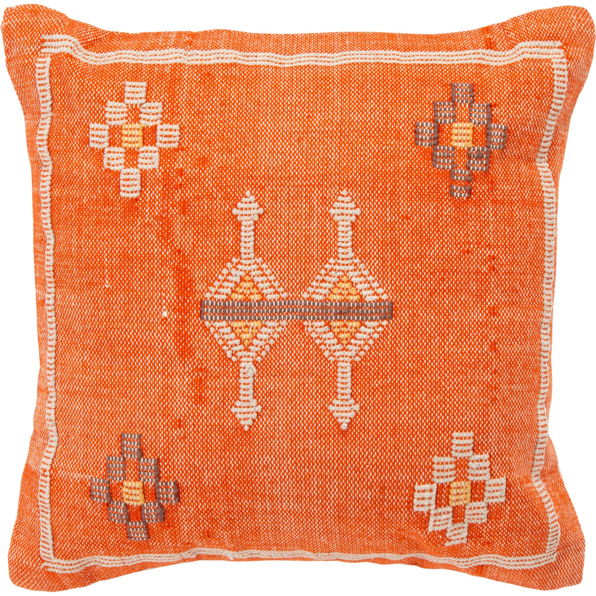 Grove Pillow by HedgeApple Essentials in orange. Made from cotton, cotton canvas back, polyester fill in a eclectic & global style.